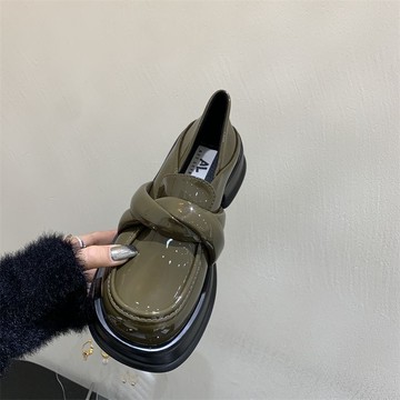 樂福鞋法式厚底小皮鞋女復古單鞋子英倫一腳蹬松糕秋季新款【聚寶屋】