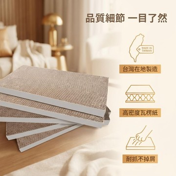 【AOYI奧藝】台灣製高密度瓦楞紙貓抓板/貓別墅專用替換芯-5入組(40x36cm/耐抓不掉屑/貓睡榻)