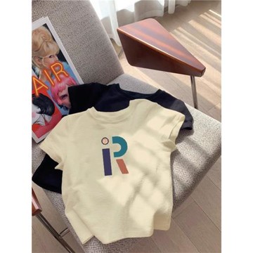 奶油色正肩短袖t恤女夏2025新款美式復古修身顯瘦小個子短款上衣