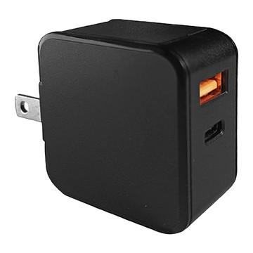 PD20W 快速充電器 雙端口 Type-C & Type-A端口 PD対応 超高速充電  黑色  1個