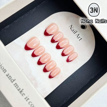 ➕大簡美甲💅手工穿戴甲酒紅法式複古氣質紅色貓眼簡約顯白美甲時尚氛圍假指甲杏仁甲穿戴甲 TEM0