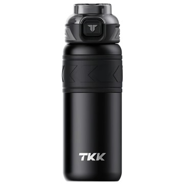 TKK 邁越系列 316不鏽鋼兩用保溫杯 含茶隔 + 吸嘴 + 吸管 整體95 x 82 x 241mm + 口徑55mm 0.44kg  玄鐵黑  700ml  1個