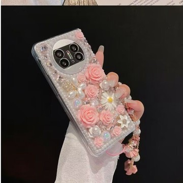 粉鑽玫瑰 輕奢閃鑽 OPPO Find N6 Find N5 Find N3 防摔 手機殼 折疊 保護套
