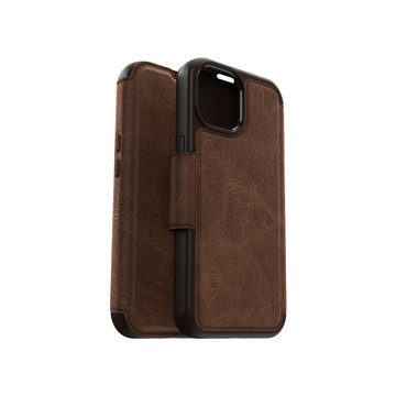 OTTERBOX iPhone 15 6.1吋 Strada 步道者系列真皮掀蓋保護殼-棕(支援MagSafe)