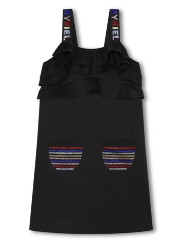 SONIA RYKIEL ENFANT - rhinestone-embellished cotton dress - kids - Cotton/pure cotton - 16 yrs - Black
