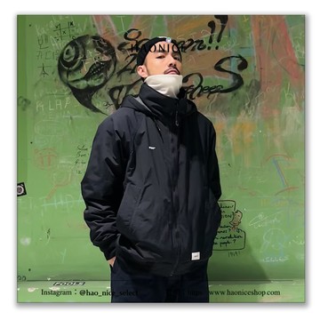 【HAO NICE】日系工裝潮WTAPS 經典標籤logo 極簡風 搖粒絨 立領 連帽外套 防風外套