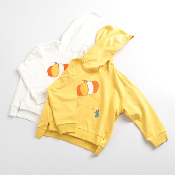 BIR童裝 | 南瓜刺繡帽T (白/黃)