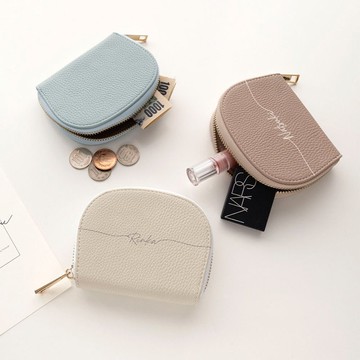 貝殼包 【 簡約刻字 】 莫蘭迪色系 收納包 化妝包 零錢包 卡片夾 HE39U