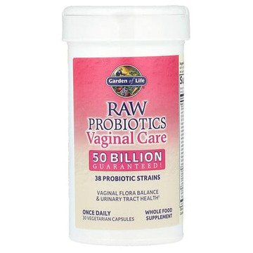 Garden of Life, 未加工益生菌，女性私密部位護理配方，耐儲存，30 粒素食膠囊