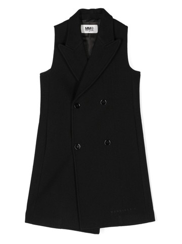 MM6 Maison Margiela Kids - double-breasted waistcoat - kids - Wool/Polyester/Polyamide/Viscose - 14 yrs - Black