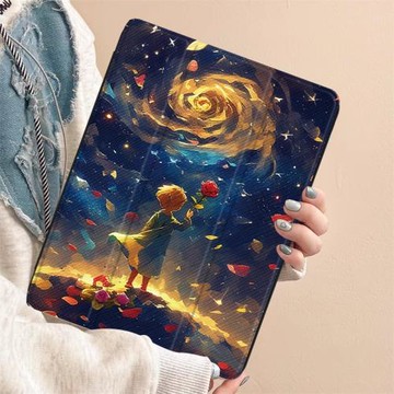 【進口超纖皮】星空小王子適用ipad11保護殼11代ipadair7套新款ipadpro2024平板10代mini7帶筆槽三折13寸防摔