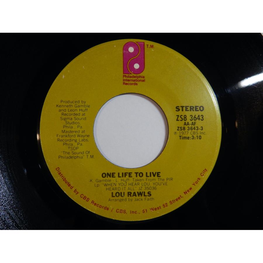 Lou Rawls One Life To Live   If I Coulda, Woulda, Shoulda Philadelphia International US ZS8 3643 200259 SOUL ソウル レコード 7インチ 45