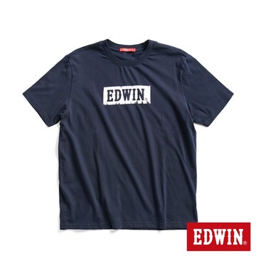 EDWIN 男裝 工業風格LOGO經典短袖T恤-丈青色