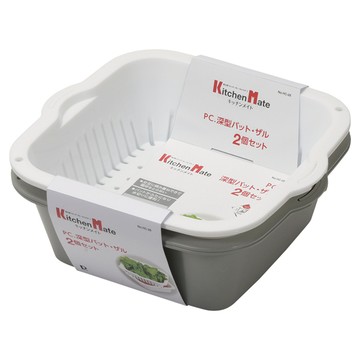 PEARL LIFE 珍珠金屬 Kitchen Mate系列 深型濾盆  24 x 22.5 x 8cm  2個