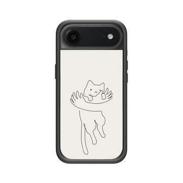 iPhone Air Mod NX -邊框背蓋組合 (相機按鈕) 黑 - ilovedoodle (Lim Heng Swee) - Hug One Line - 愛與擁抱