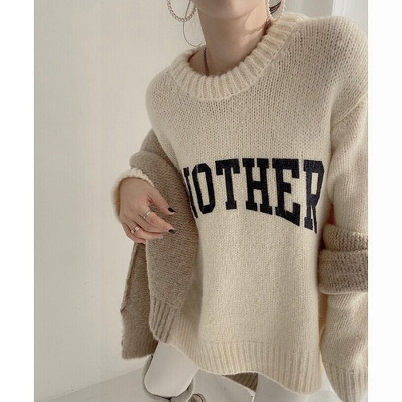 Junoah カレッジロゴプリントニット グレー フリー レディース 通販 Lineポイント最大15 0 Get Lineショッピング