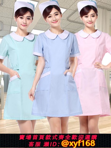 {可打統編 保固一年}護士服薄款短袖醫生白大褂圓領藥店紋繡師美容師工作制服長袖秋冬