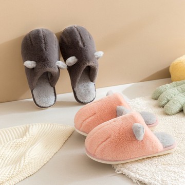 貓爪棉拖鞋女士冬季毛絨厚底防滑保暖室內家用家居情侶一對北歐男