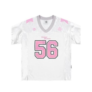 美式復古字母印花球衣風v領短袖T恤男女2025夏季寬松休閑透氣上衣