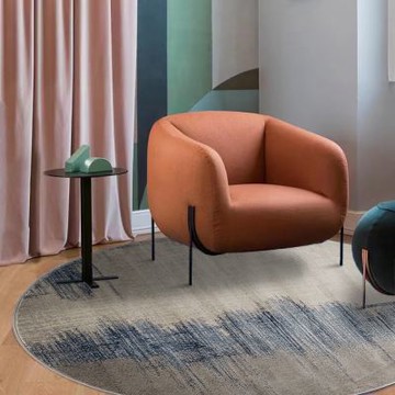 【山德力】灰藍色大尺寸圓毯 直徑240cm 莢蒾