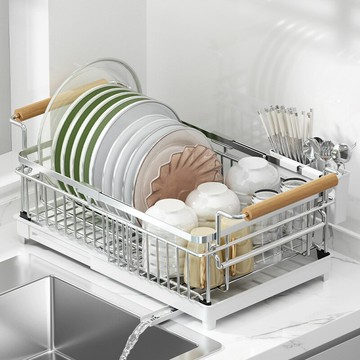 304不鏽鋼碗盤瀝水架廚房置物架水槽放碗筷瀝水籃檯面碗碟收納架