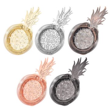 不銹鋼調酒菠蘿復古濾冰器雞尾酒隔冰器過濾隔冰漏調酒師酒吧工具