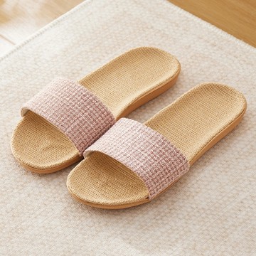 BonBon naturel 女款 甜美質感透氣亞麻涼拖鞋  S  淺紫  1雙