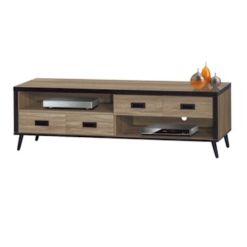 文創集 特斯灰橡5尺四抽電視櫃-150x40x47cm免組