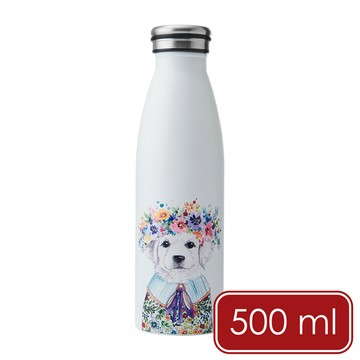 Mikasa Dinnerware 美國 Tipperleyhill雙層彩繪保溫瓶(花圈犬500ml) / 保溫杯 水壺 水瓶 環保杯 隨行杯 手繪風