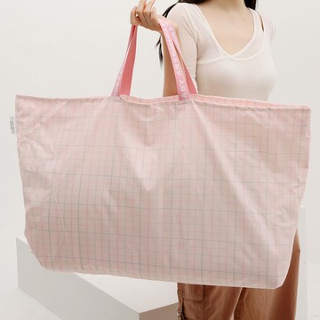 韓國 Hiyokobaby - (26盎司睡袋專用)防潑水睡袋收納袋-粉紅格紋 (82x42x17cm)