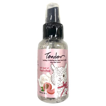 Tender 天生溫柔 寵物安撫 乾洗潔淨噴霧 除臭加強 蜜桃&玫瑰香味 150ml  1瓶