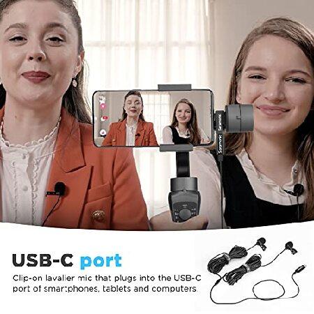 Saramonic Dual USB Type-C Microphone, Omnidirectional Lavalier Microphone with USB C Adapter for Pixel Samsung Galaxy Android iPad Pro MagicBook Youtu