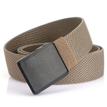 新款塑鋼頭無金屬雙色彈力腰帶-雙色卡其_廠商直送