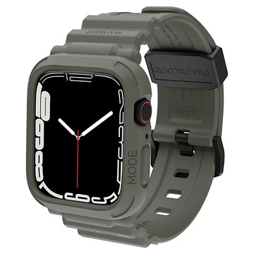 elkson 45mm Apple Watch 9/8/7/6/5/4/SE quattro pro 柔韌透氣耐磨 TPU 一體成形軍規錶帶-炭綠  1入