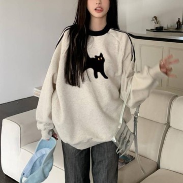 毛咪落肩絨毛上衣