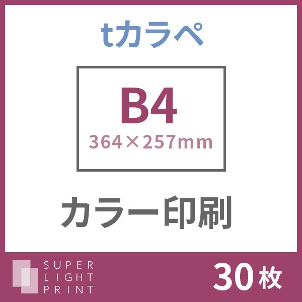 tカラペ カラー印刷 B4サイズ 30枚