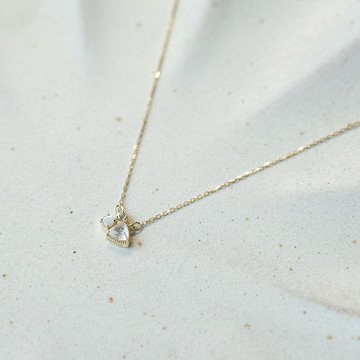 10K三角月光項鍊 月光石 母貝 真鑽