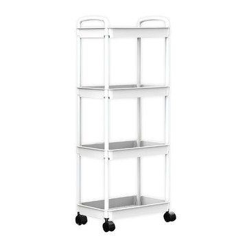 白色 PP材質 置物手推車  4層  1個