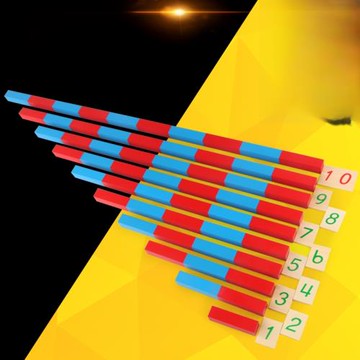 蒙氏教具蒙臺梭利幼兒園3歲數理早教益智數棒玩具紅藍棒數字紅棒