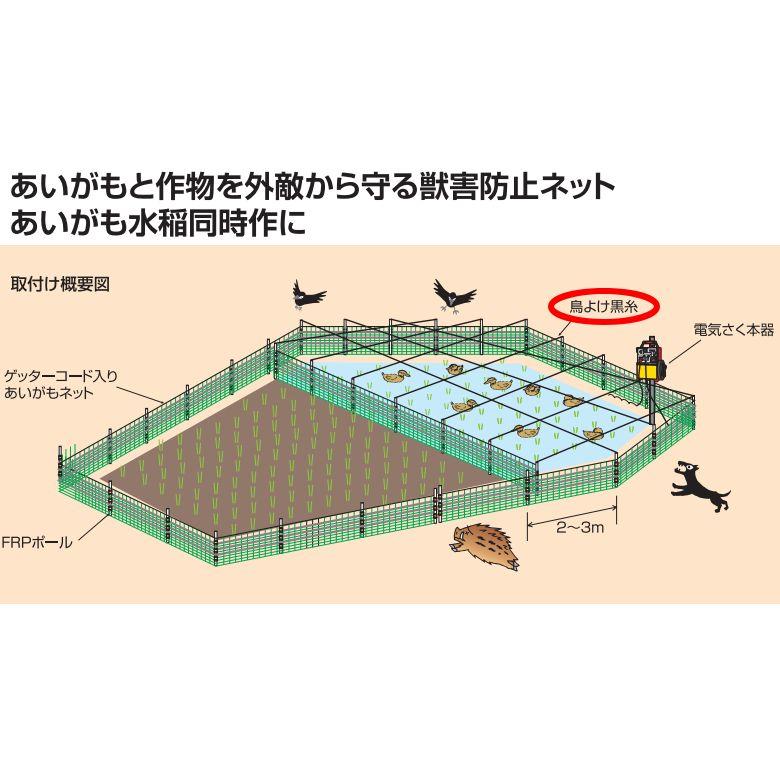 末松電子 電気柵 鳥よけ黒糸 1000m