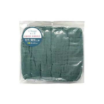 L'Ange 棉之境 3層純棉紗布包巾/蓋毯 90x90cm 2入組 (MLAG9061183綠色) 620元