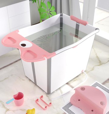 中大童摺疊浴桶家用藥浴小孩泡澡桶兒童可坐浴盆小戶型洗澡盆浴缸【摩可美家】