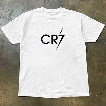 西海棧道短袖t恤歐洲杯足球明星C羅CR7白色不透寬松純棉半袖上衣