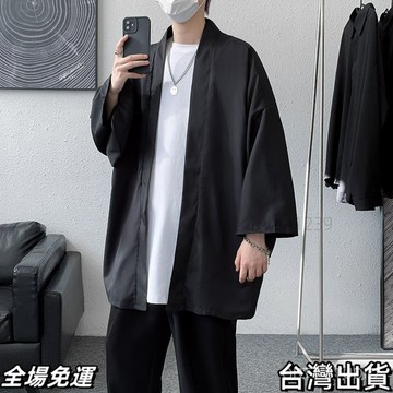 速.發 七分袖開衫寬鬆慵懶風潮流襯衣薄外套很僊的漢服禪意道袍休閒外衣 台出