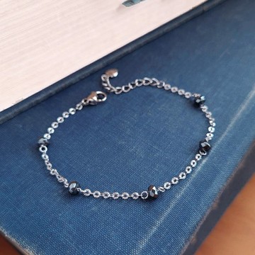 暮影。黑膽石手作白鋼手鍊