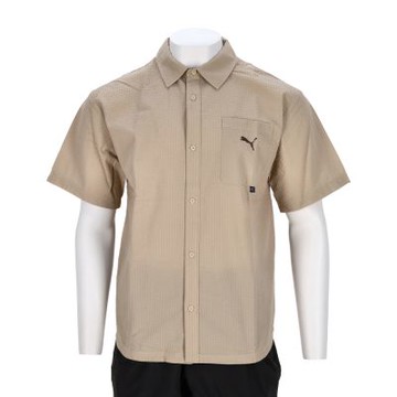 Puma 流行系列 Good Time 男款 卡其色 亞規 刺繡 襯衫 短袖 63479491