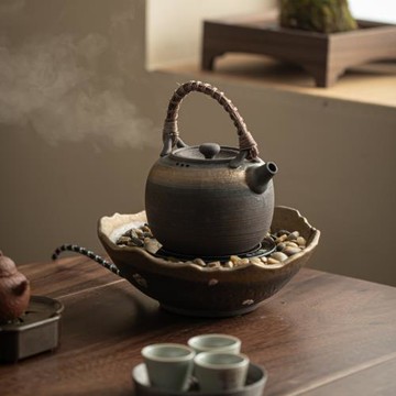 日式復古電陶爐圍爐煮茶器具全套陶瓷養生壺燒水壺明火罐罐煮茶壺