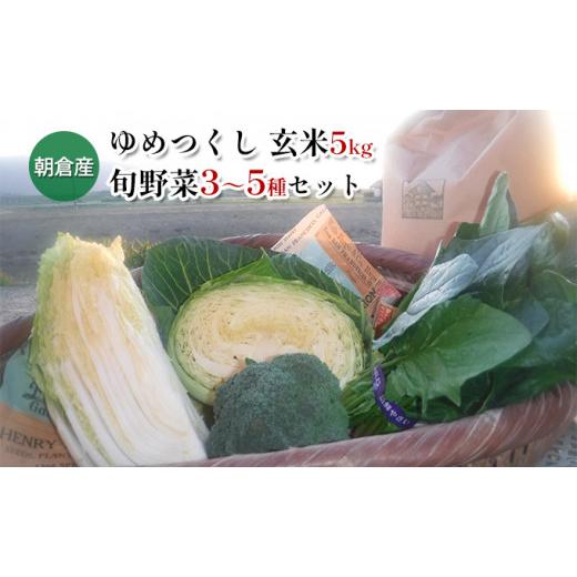 ふるさと納税 福岡県 朝倉市 米 5kg 季節野菜 セット 玄米 ゆめつくし