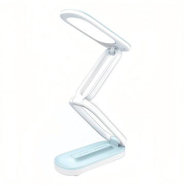 YUNMI 雅格LED折疊檯燈/USB充電閱讀護眼臺燈/小夜燈 3色調光  藍色 + 白色