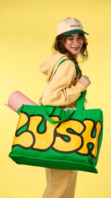 【LUSH】Retro Bubble Lush Big Bag - Green/Yellow